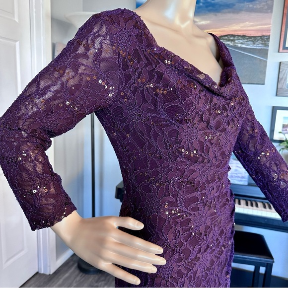 Ralph Lauren Long-Sleeve Sequined Cocktail Dress - Picture 13 of 13